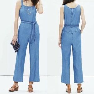 Madewell Muralist Crop Chambray Jumpsuit